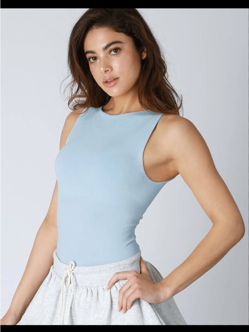 Nikibiki Sky Blue Boat Neck Tank